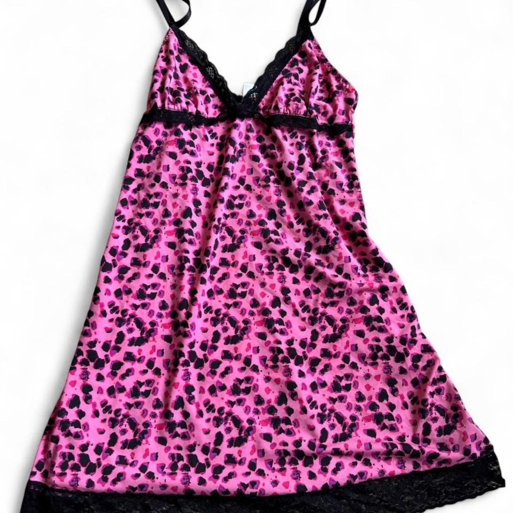 Y2K Rampage Pink Leopard Slip Dress